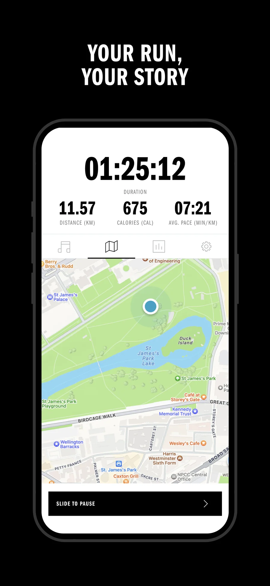 adidas Running: mapa a záznam běhu