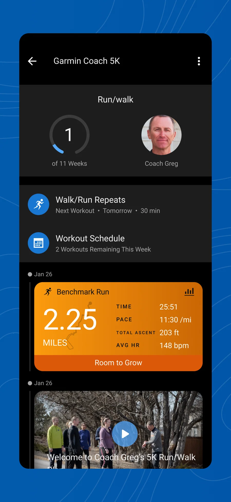 Garmin Connect: běžecký plán Garmin Coach