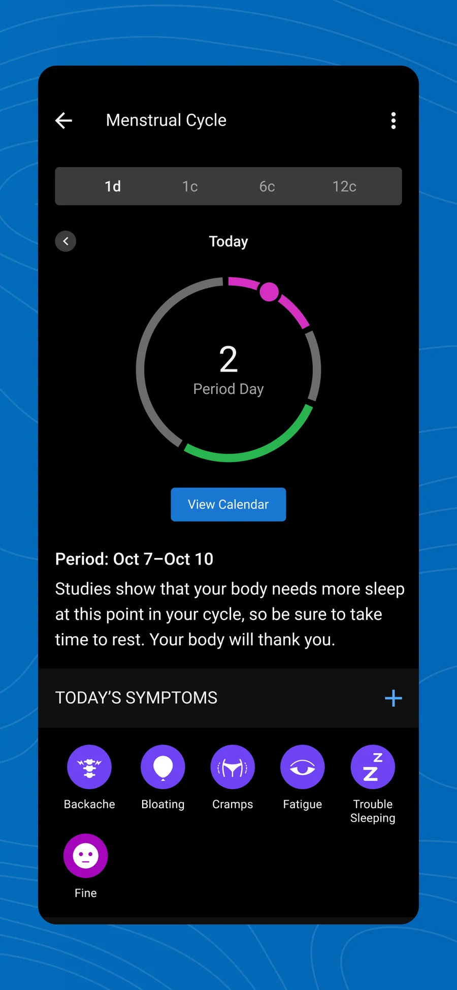 Garmin Connect: sledování menstruačního cyklu