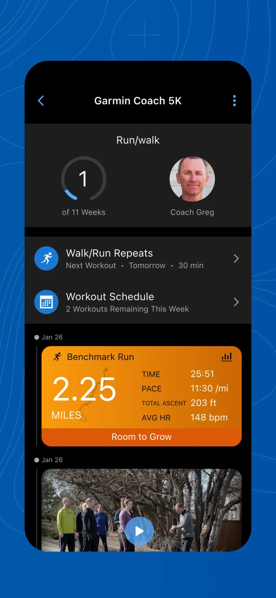 Garmin Connect: běžecký plán Garmin Coach