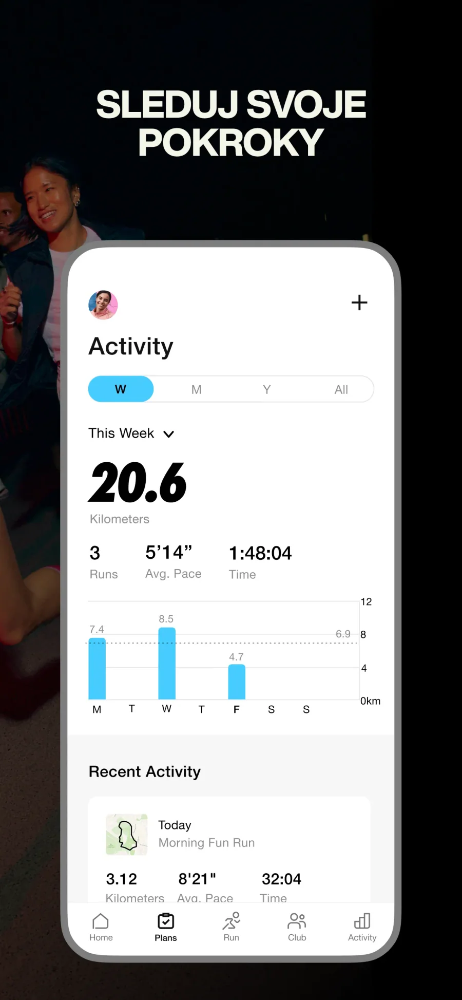 Nike Run Club: přehled uběhnutých kilometrů