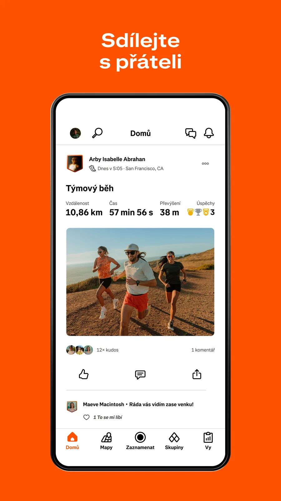 Strava: aktivity přátel