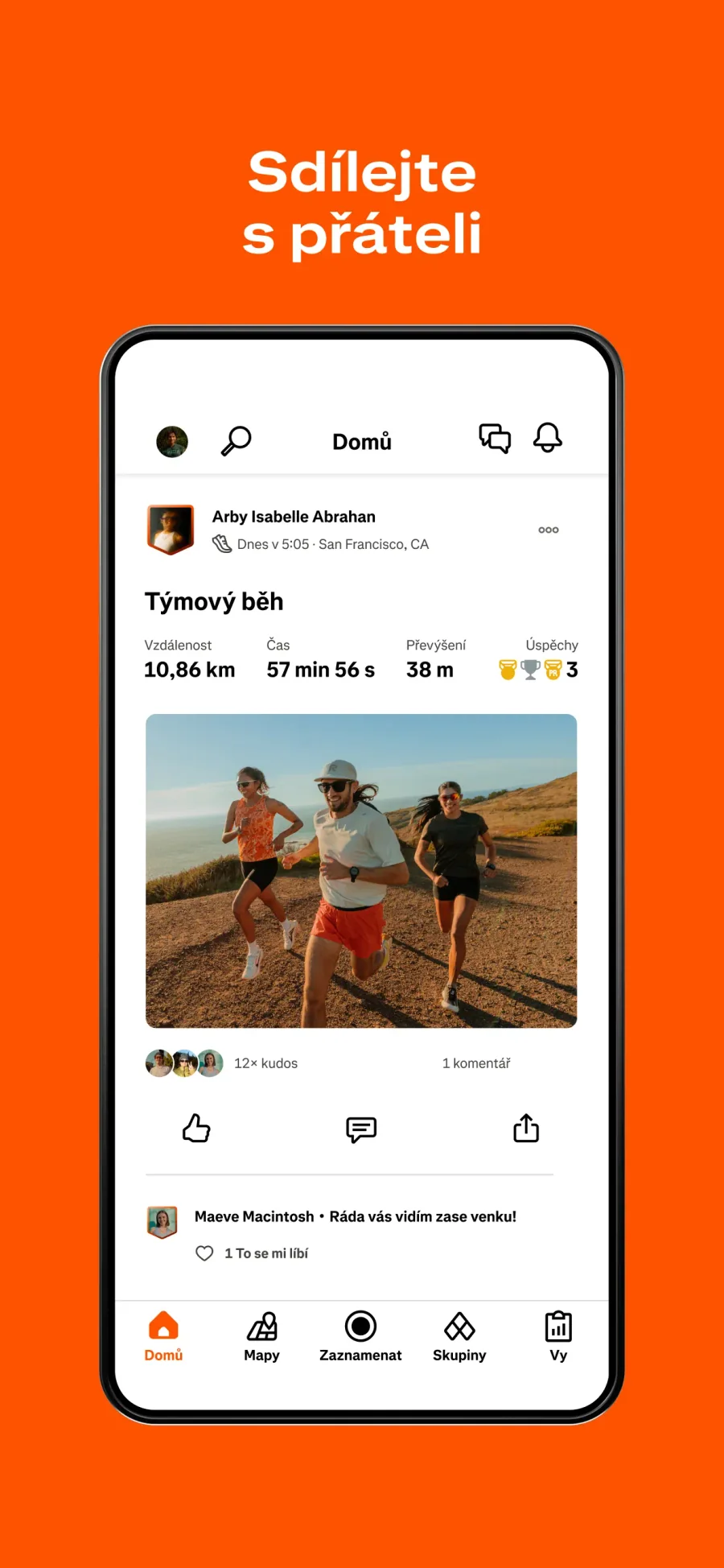 Strava: aktivity přátel