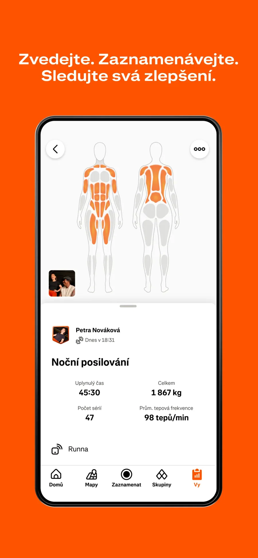 Strava: zápis silového tréninku