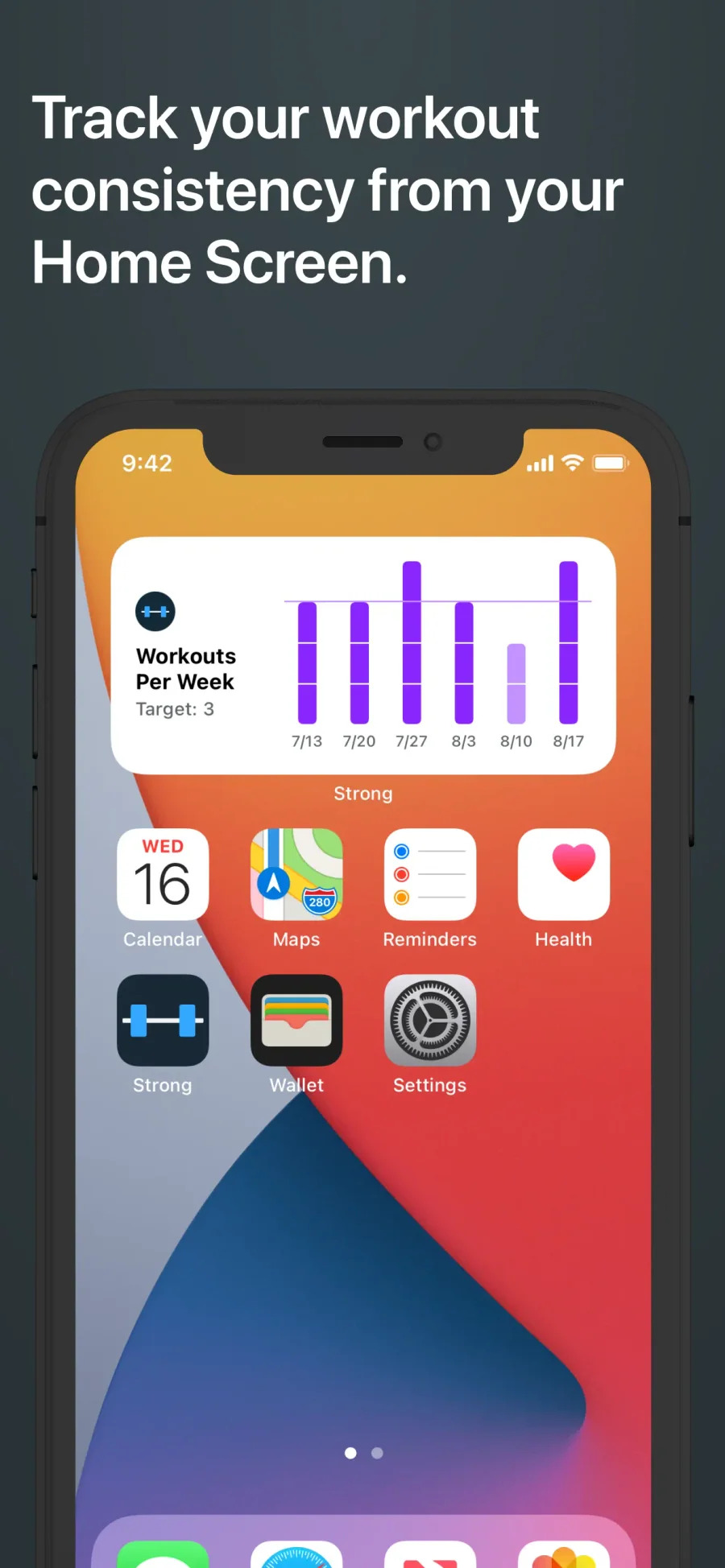 Strong: widget tréninkové pravidelnosti