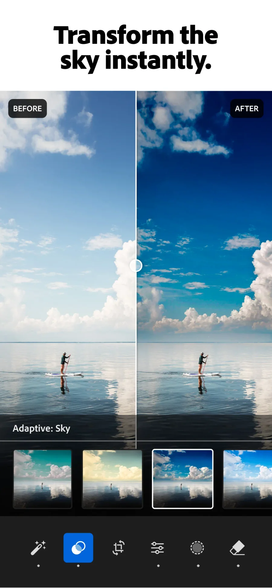 Adobe Lightroom: úprava vzhledu oblohy