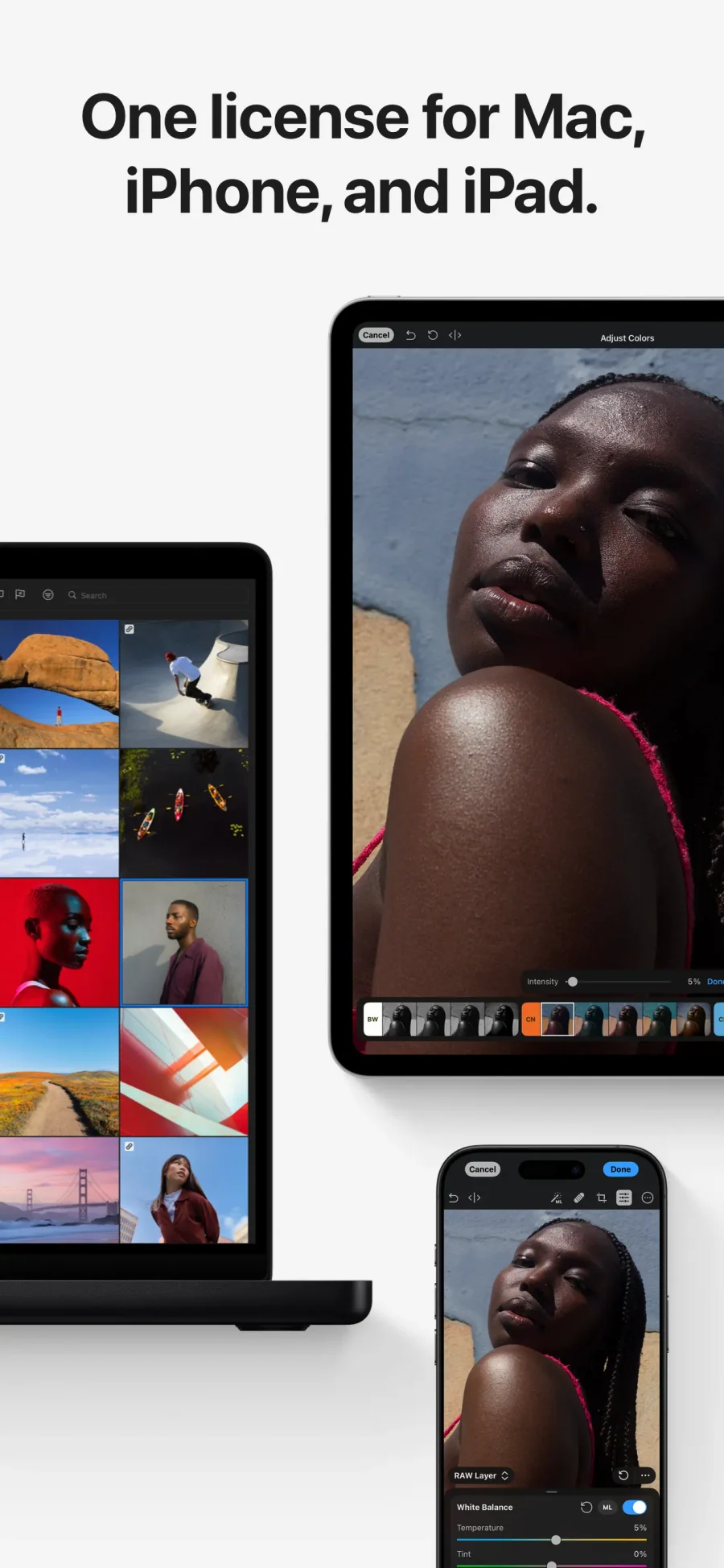 Photomator: propojení zařízení Apple