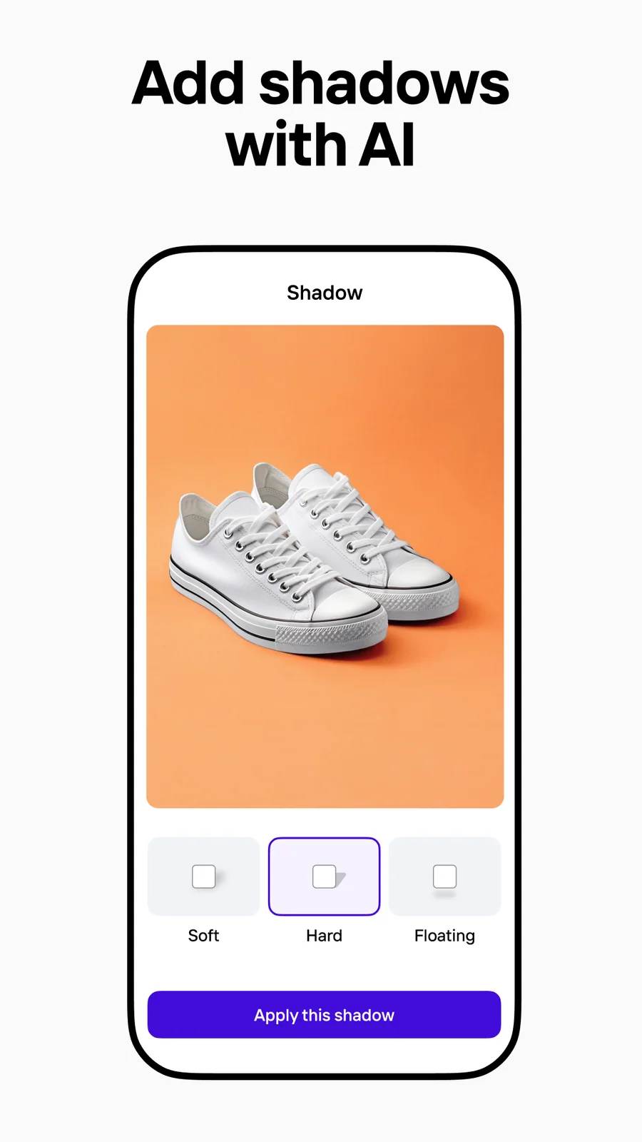 Photoroom: přidání stínu k produktu