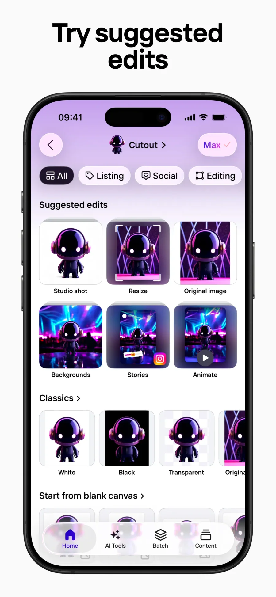 Photoroom: doporučené úpravy produktu
