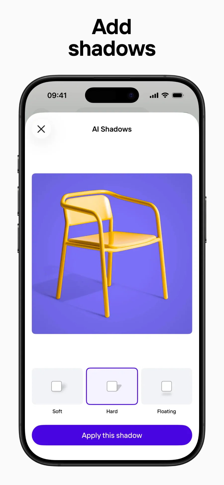 Photoroom: přidání stínu k produktu