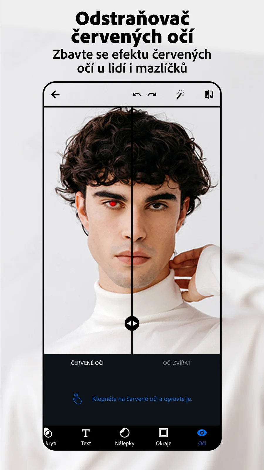 Adobe Photoshop Express: odstranění červených očí
