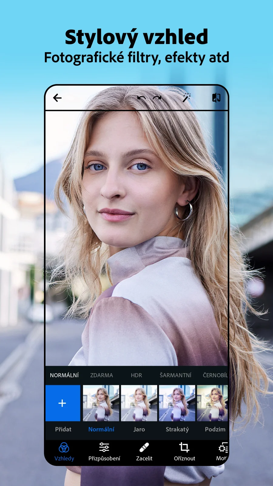 Adobe Photoshop Express: výběr fotografického vzhledu