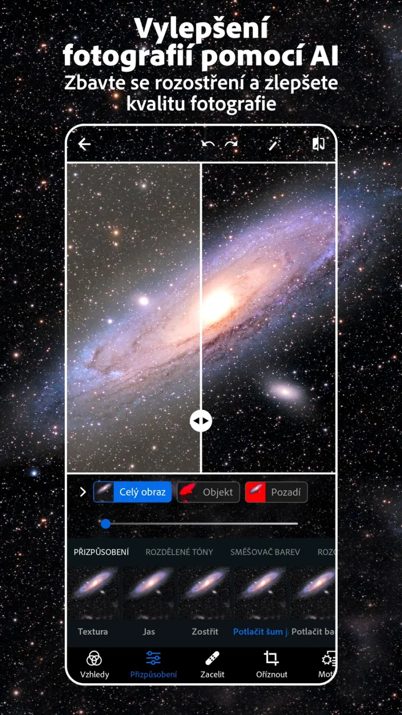 Adobe Photoshop Express: vylepšení fotografie pomocí AI