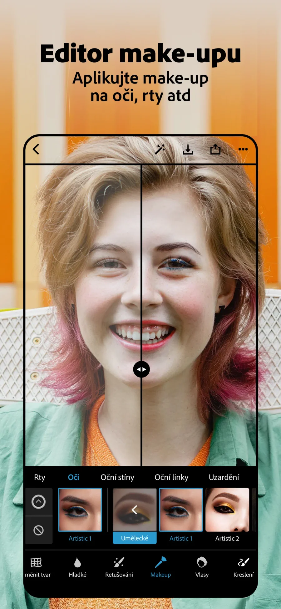 Adobe Photoshop Express: digitální líčení portrétu