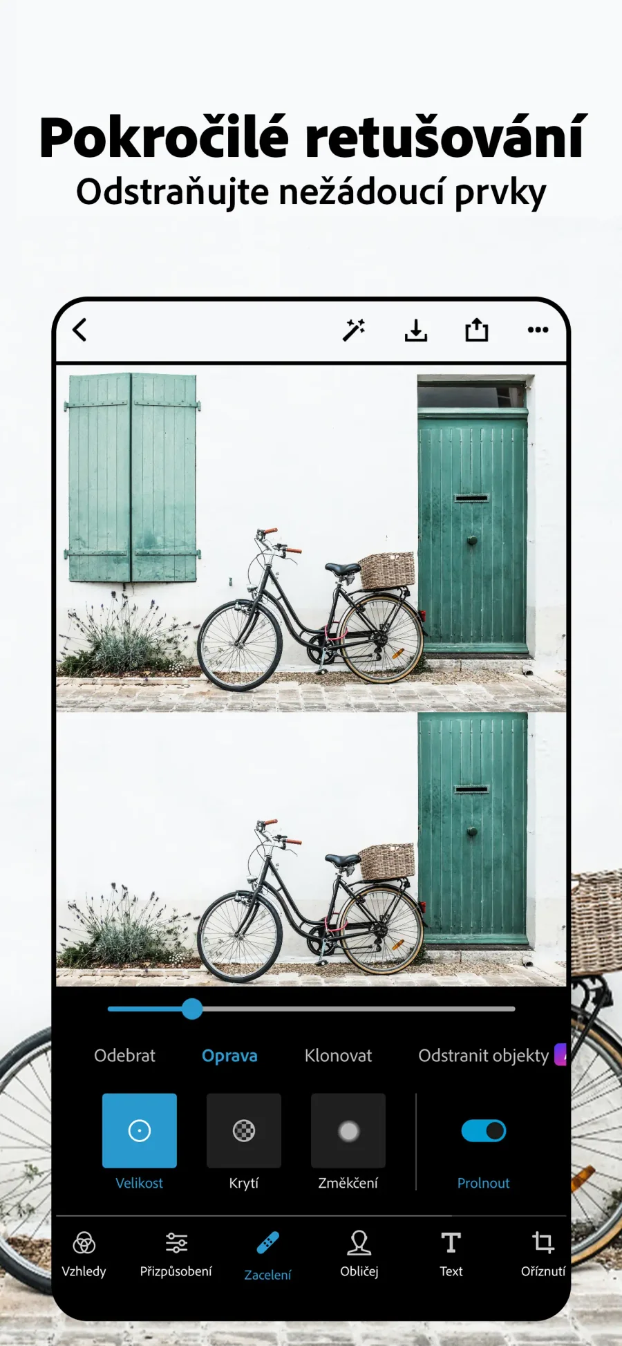 Adobe Photoshop Express: odstranění rušivých prvků
