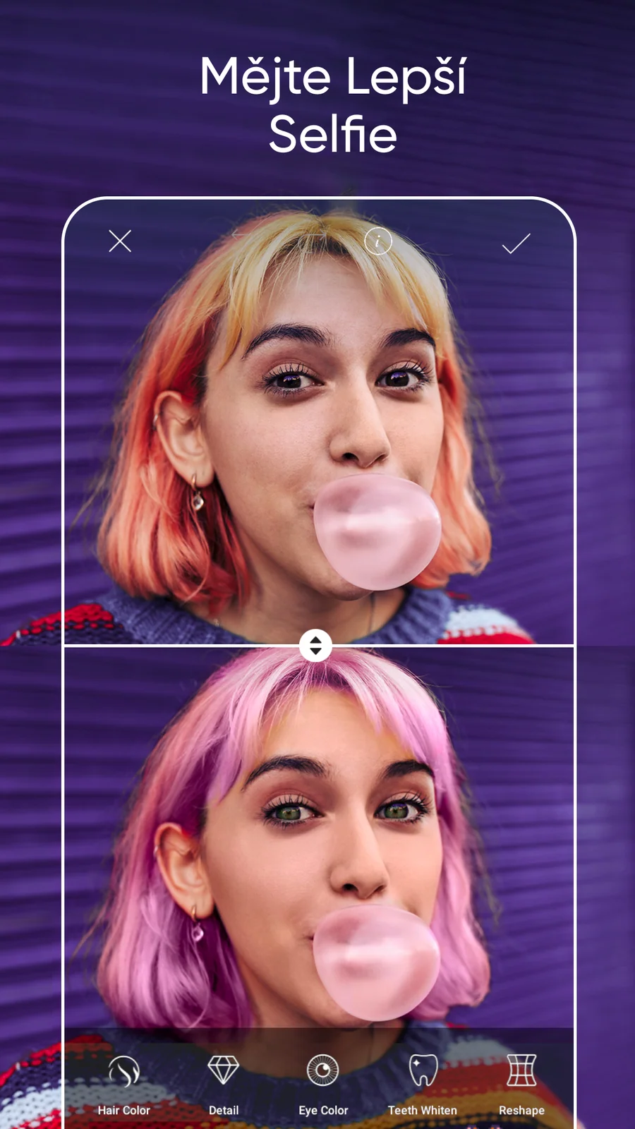 Picsart: retušování selfie