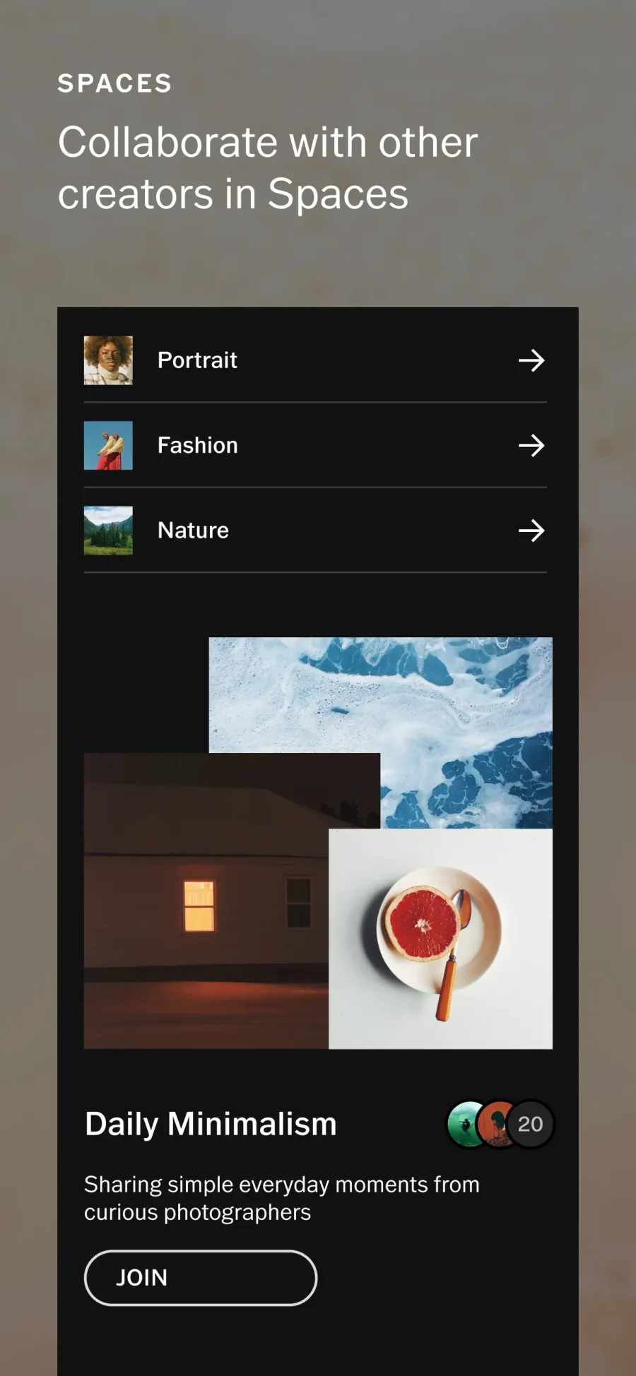 VSCO: tematické komunity Spaces
