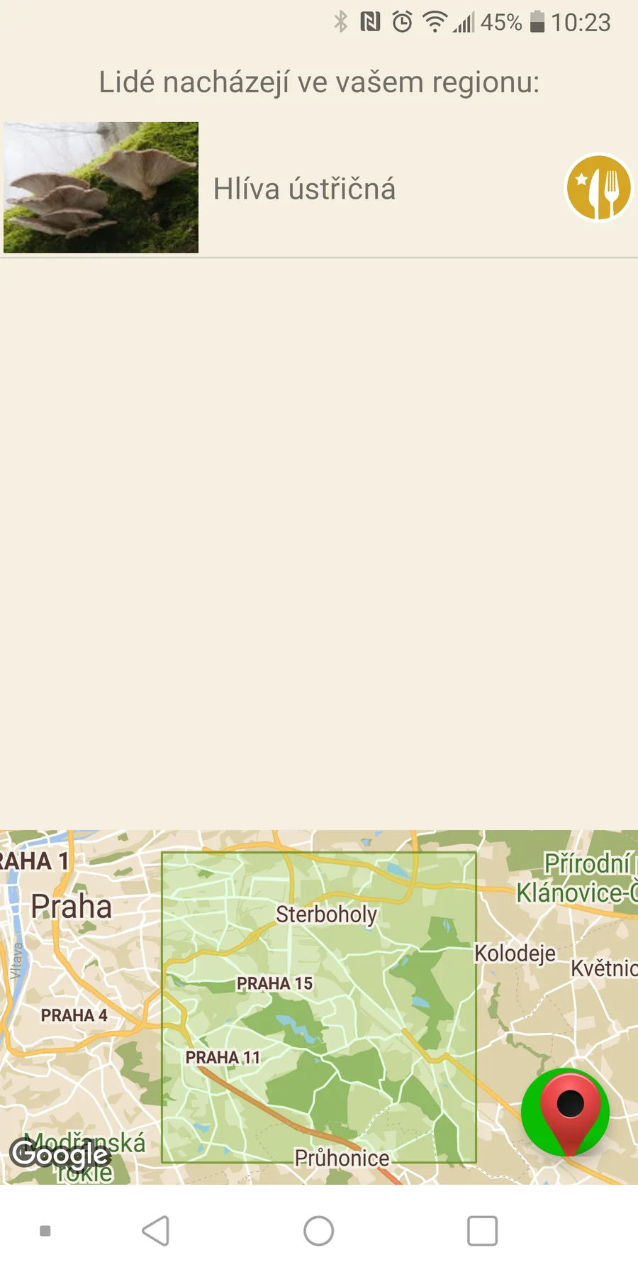 Aplikace na houby: nálezy v regionu
