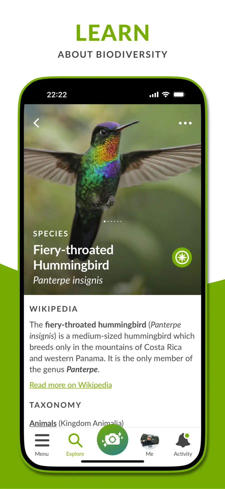 iNaturalist: informace o rozpoznaném druhu