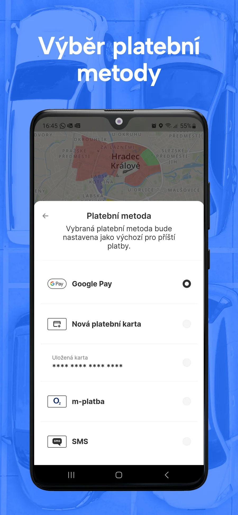 ParkSimply: výběr platební metody