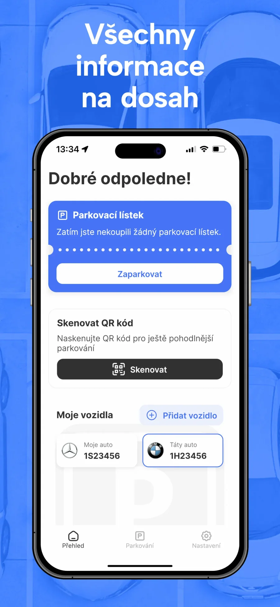 ParkSimply: přehled vozidel a parkování