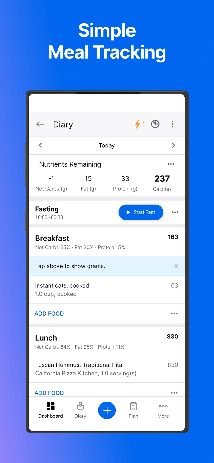 MyFitnessPal: jídelní deník