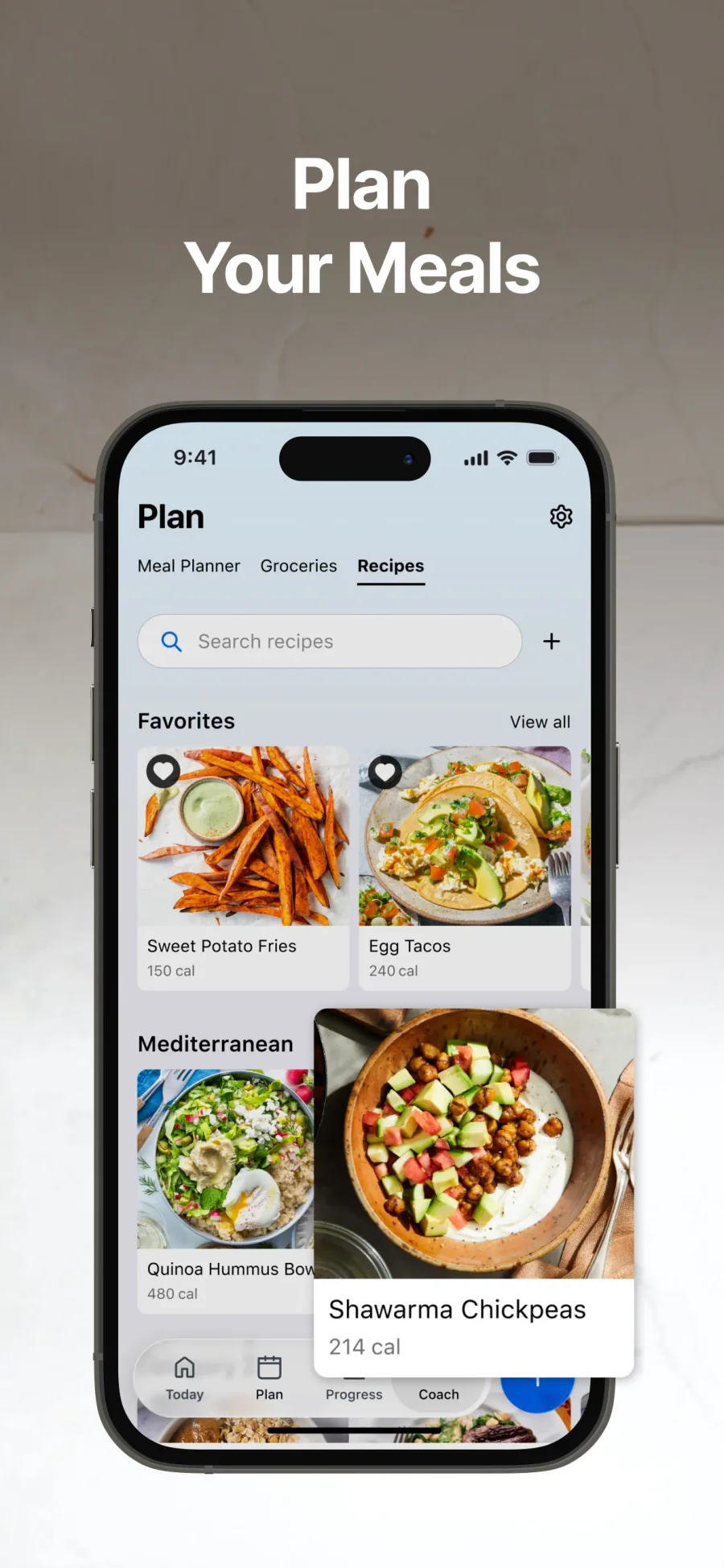 MyFitnessPal: plánování jídel