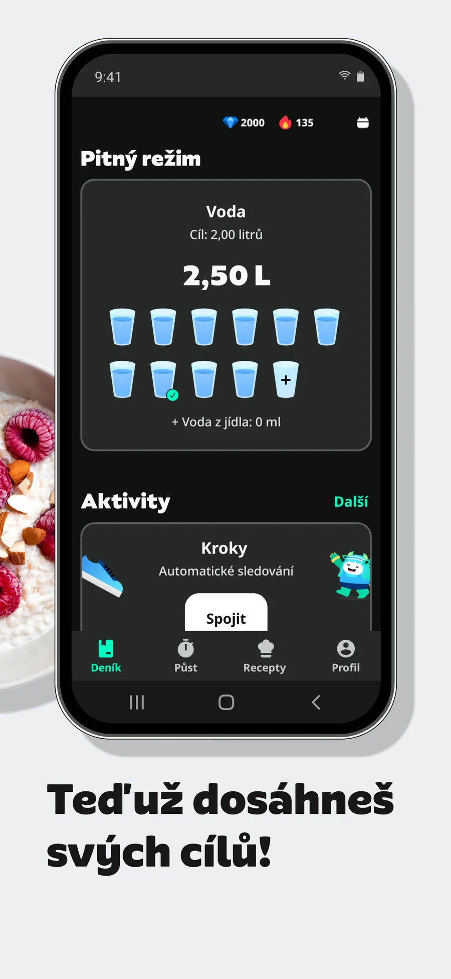 YAZIO: pitný režim a pohyb