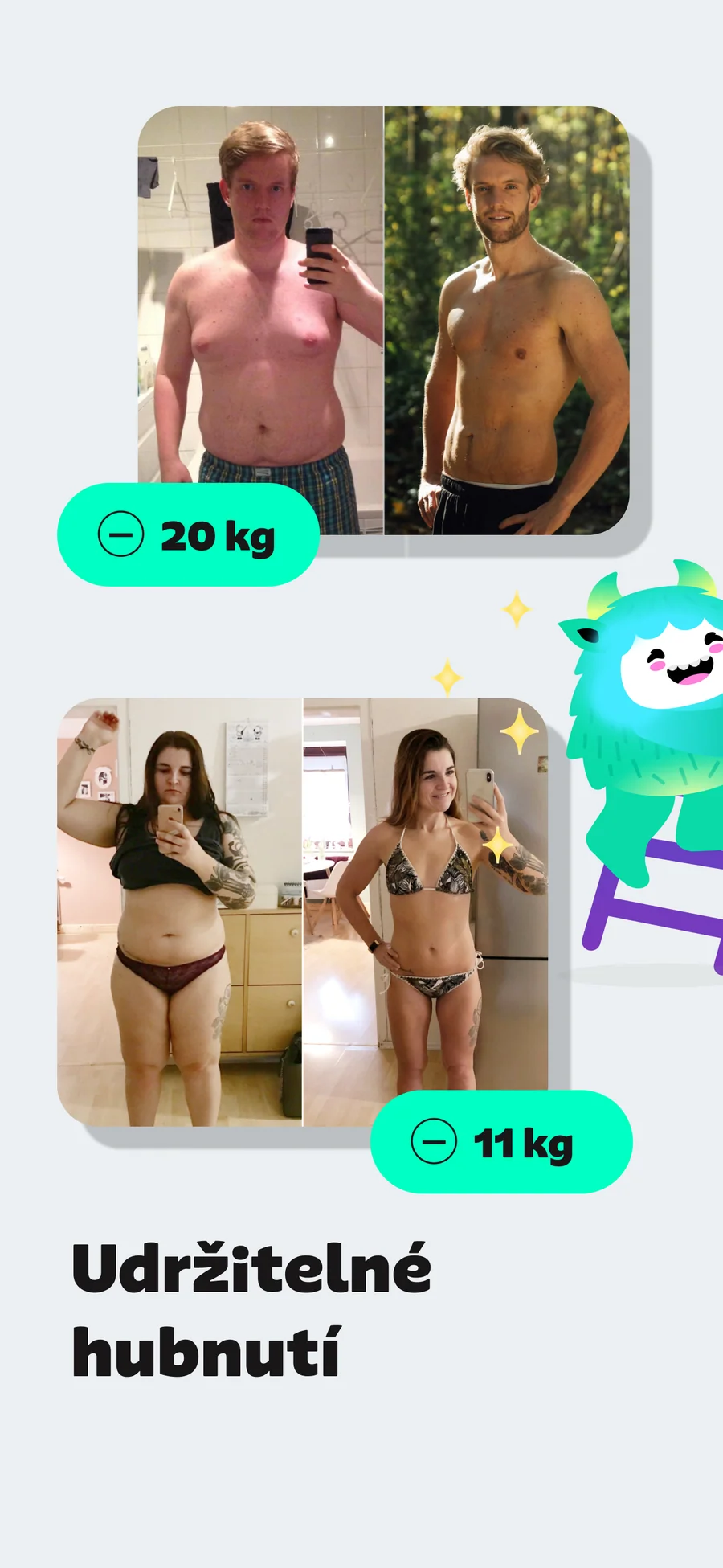 YAZIO: příklady uživatelských proměn