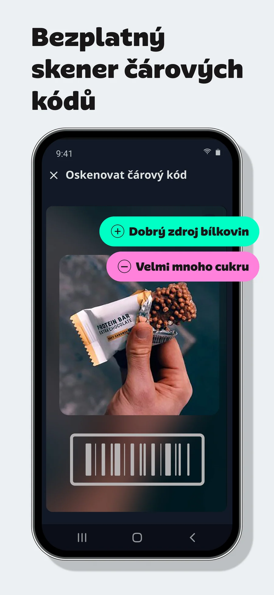 YAZIO: skenování čárových kódů