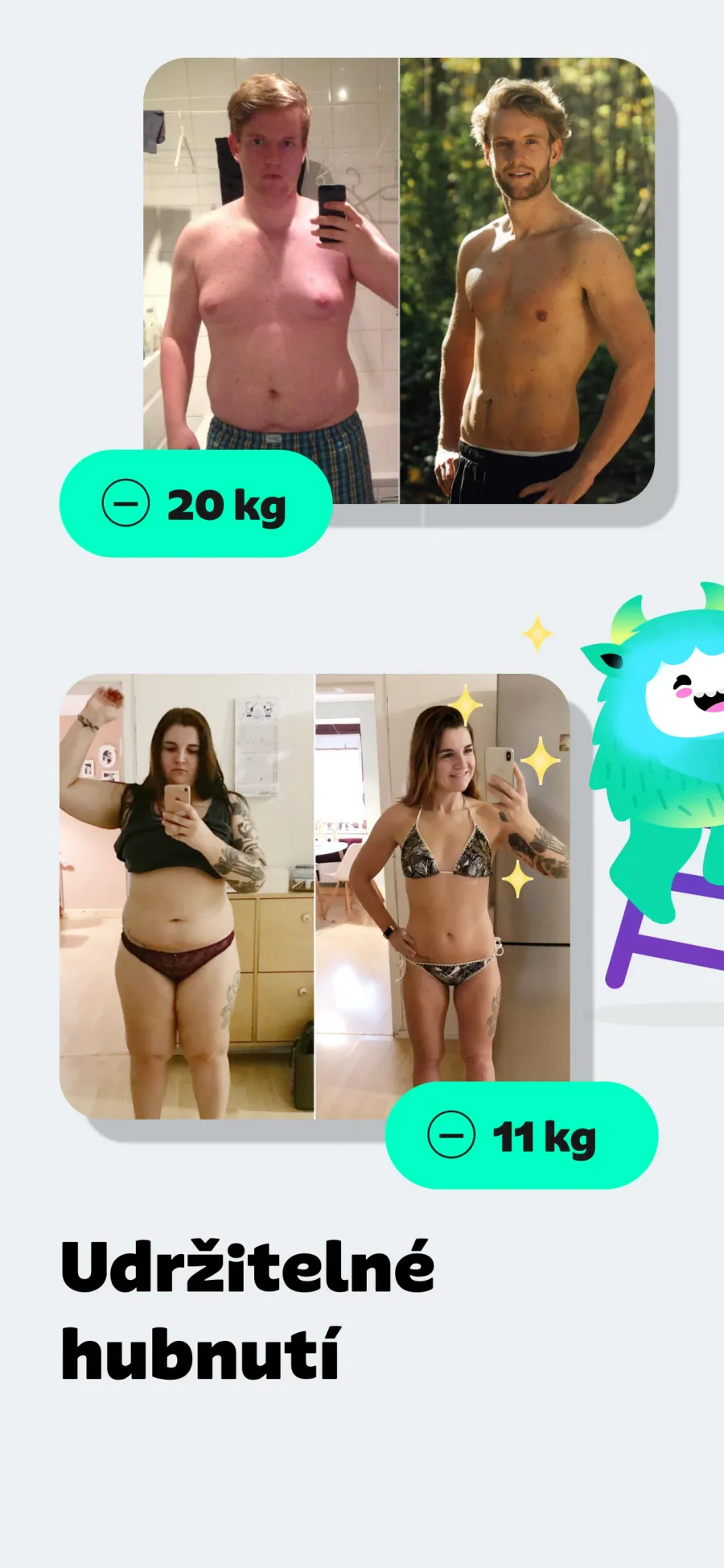 YAZIO: příklady uživatelských proměn