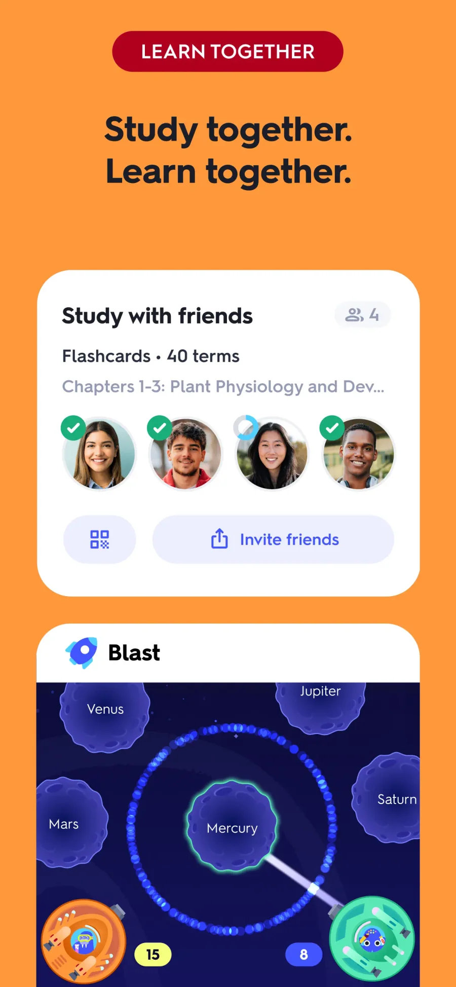 Quizlet: společné studium a hra Blast