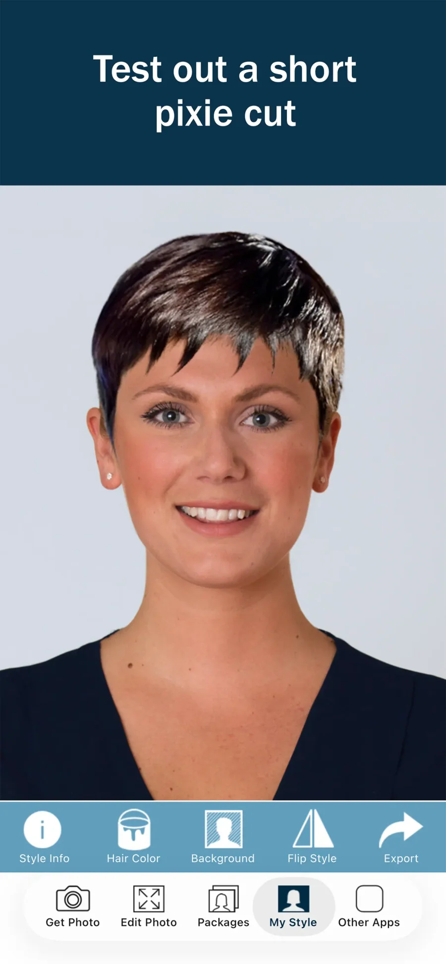 Hairstyle Try On: krátký střih pixie