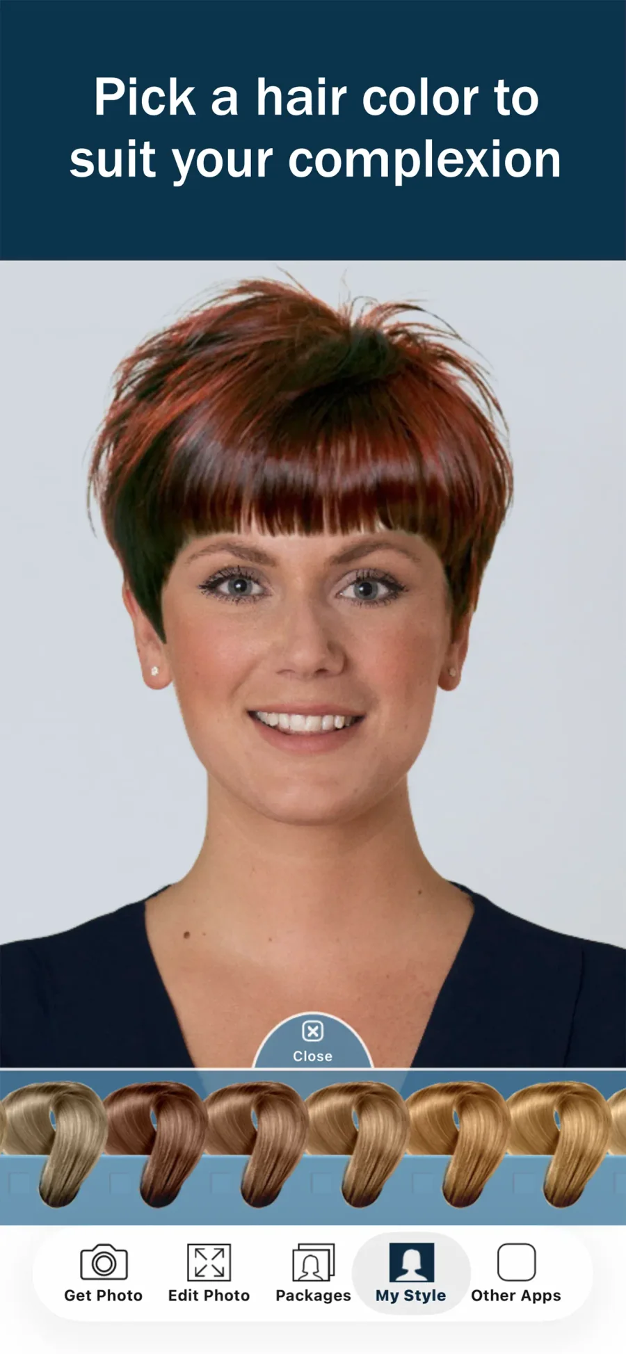 Hairstyle Try On: výběr barvy vlasů