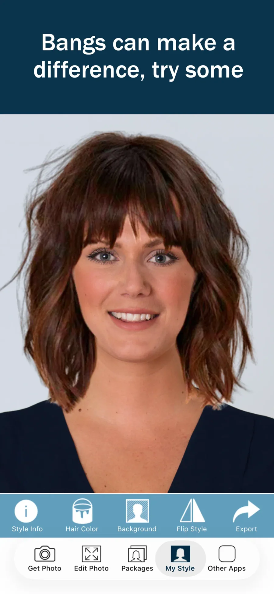 Hairstyle Try On: zkoušení ofiny