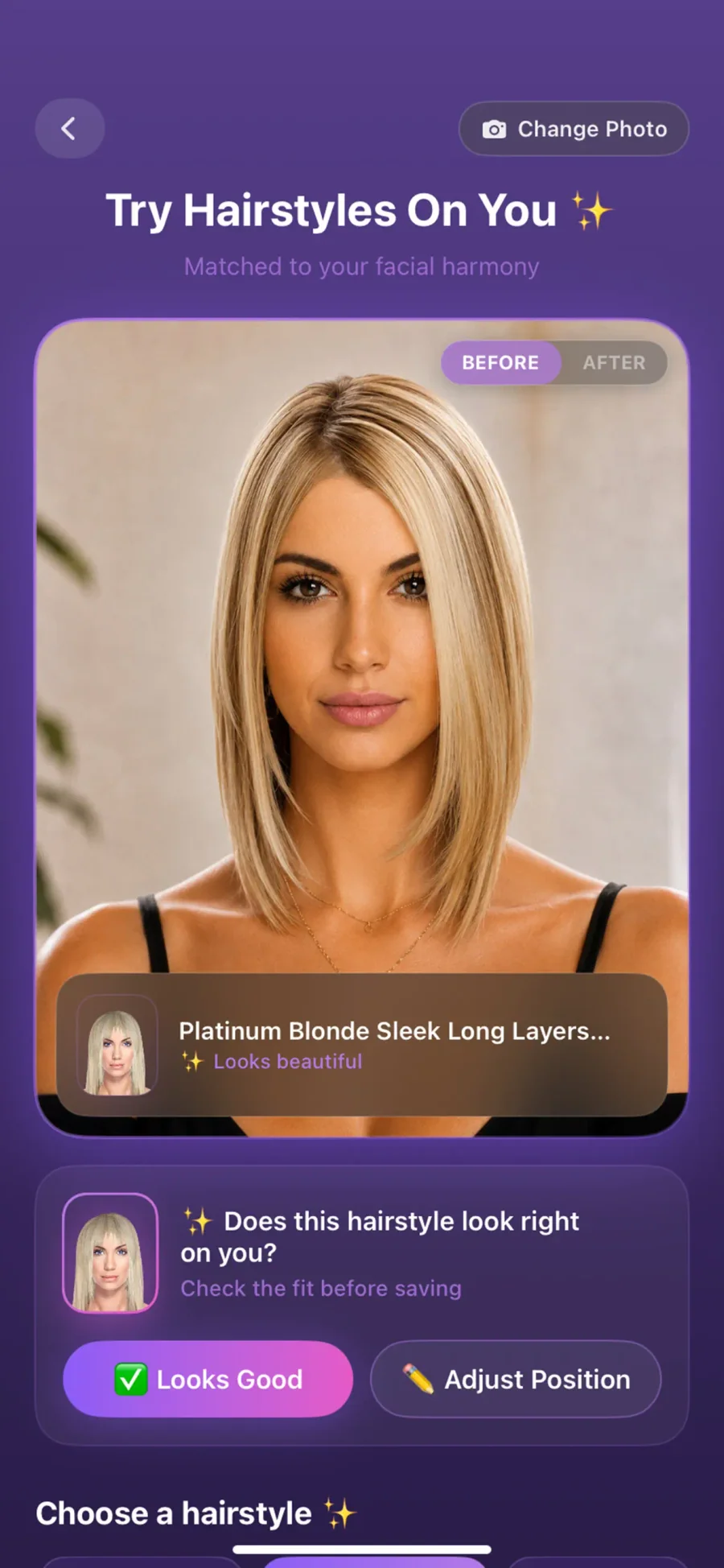 Perfect Hairstyle: náhled blond účesu