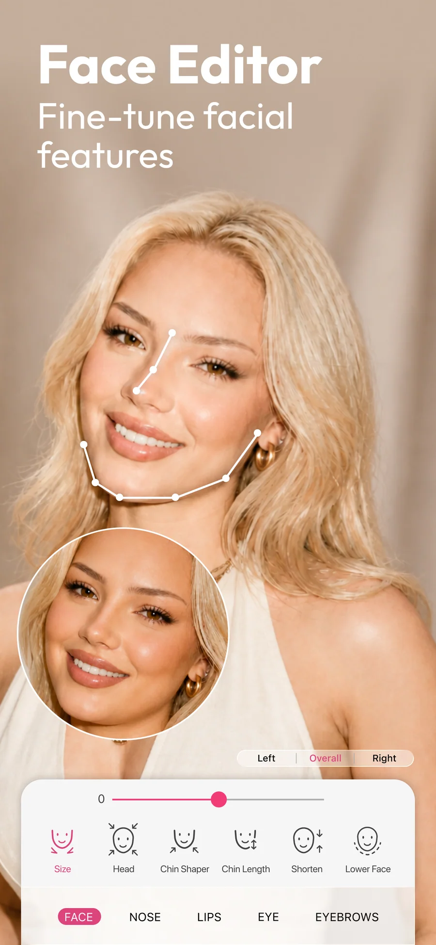 YouCam Makeup: úprava rysů obličeje